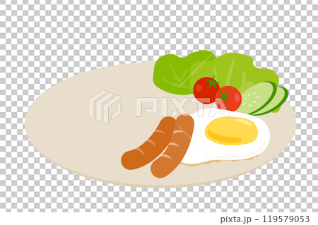 Vector illustration of a western breakfast with no carbohydrates 119579053