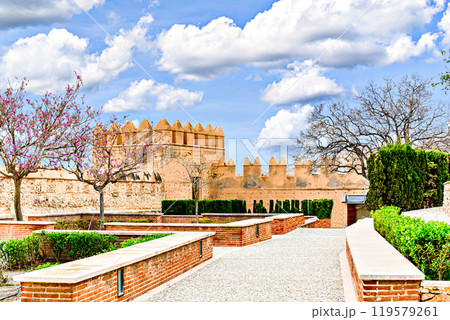 Views of the beautiful Monumental Complex of La Alcazaba in Almeria, Spain	 119579261