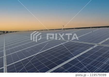 Photovoltaic panel, new technology to store and use the power from the nature with human life, sustainable energy and environmental friend concept. 119579399