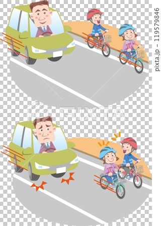 Traffic Safety (Bicycle traffic rules, no parallel riding, children (elementary school students and kindergarteners)) 119579846