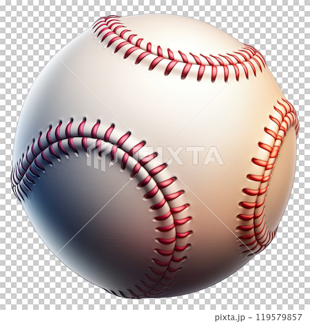 3d baseball ball on transparent background. AI-generated item 119579857