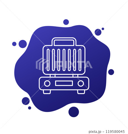 electric grill icon, line vector 119580045