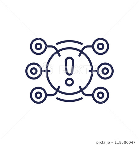 system warning, error line icon on white 119580047