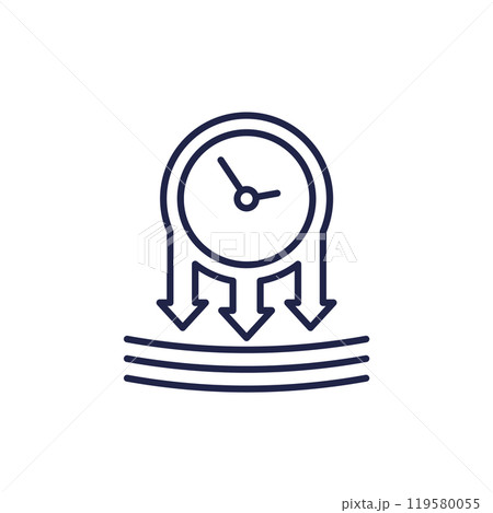 pressure or impact line icon with a clock 119580055