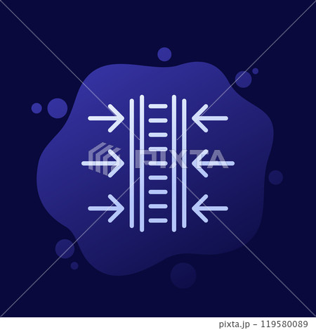 thick, thickness icon in line design thick, thickness icon in line design 119580089