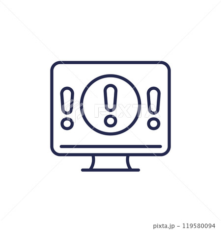 system error icon, warning alert line vector system error icon, warning alert line vector 119580094