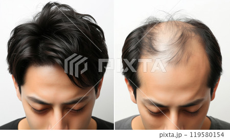 「スカルプトーク - 時空を超えた頭皮の対比」 119580154