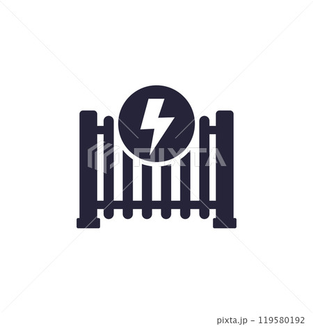 Electric gate icon on white 119580192