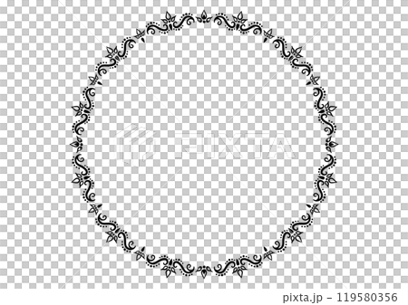 Ornamental frame in Indian style. Vector data. Ornamental frame in Indian style. Vector data. 119580356