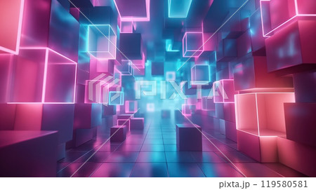 Futuristic glow neon abstract tech background. Generative AI Futuristic glow neon abstract tech background. Generative AI 119580581