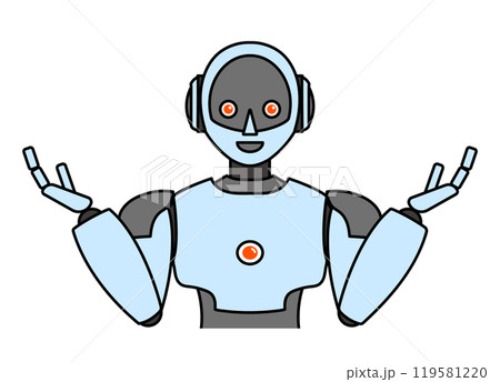 シンプルなアンドロイド型ロボットのイラスト 119581220