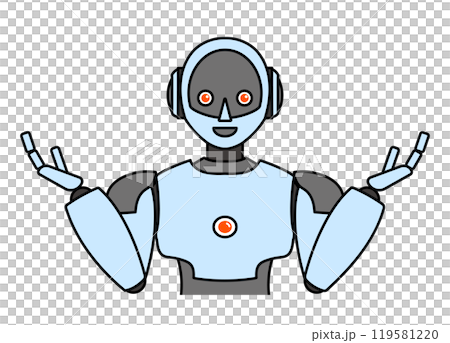 シンプルなアンドロイド型ロボットのイラスト 119581220