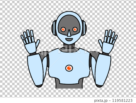 シンプルなアンドロイド型ロボットのイラスト シンプルなアンドロイド型ロボットのイラスト 119581223