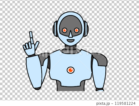 シンプルなアンドロイド型ロボットのイラスト シンプルなアンドロイド型ロボットのイラスト 119581224