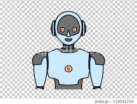 シンプルなアンドロイド型ロボットのイラスト シンプルなアンドロイド型ロボットのイラスト 119581226