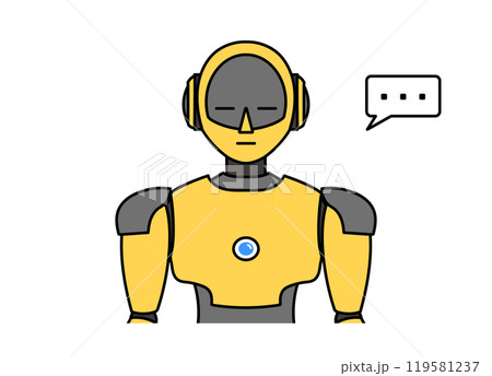 シンプルなアンドロイド型ロボットのイラスト 119581237