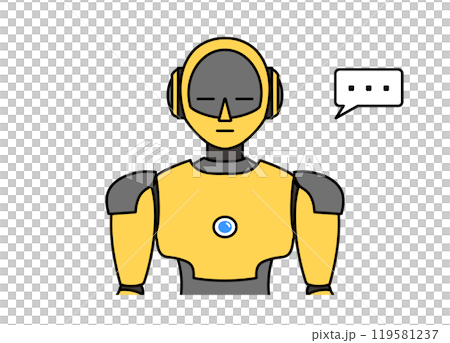 シンプルなアンドロイド型ロボットのイラスト 119581237