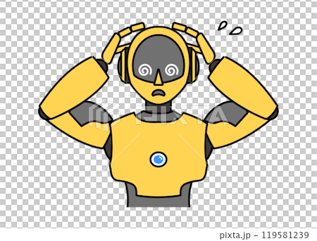 シンプルなアンドロイド型ロボットのイラスト 119581239