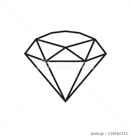Diamond gemstone icon in flat style. Jewelry gem vector illustration on isolated background. Luxury brilliant sign business concept. 119582111