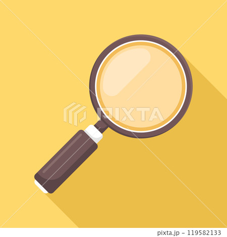 Magnifying glass icon in flat style. Loupe vector illustration on isolated background. Searching sign business concept. 119582133