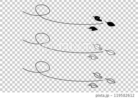 風に乗って舞い散る落ち葉のイメージイラスト 119582612