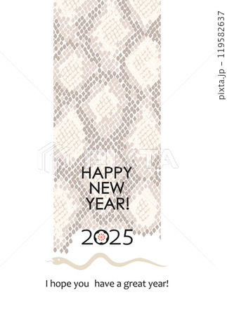 2025巳年　パイソン柄のイラスト年賀状 119582637