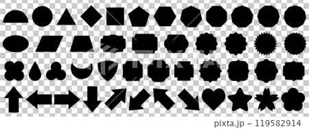 Shape icon set black Shape icon set black 119582914