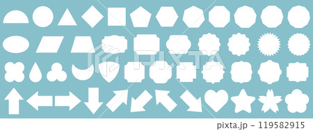 図形のアイコンセット ホワイト 図形のアイコンセット ホワイト 119582915