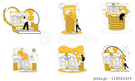 Online loan vector illustration. In economic ballet, online loans waltz gracefully, leading dance financial transactions Navigate online landscape with compass secure financial services and online Online loan vector illustration. In economic ballet, online loans waltz gracefully, leading dance financial transactions Navigate online landscape with compass secure financial services and online 119583324