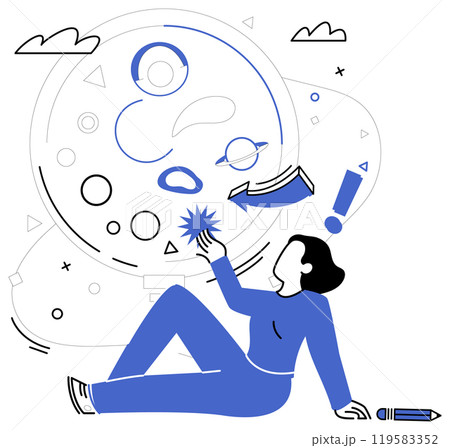 Business innovation vector illustration. In galaxy business, discovery is shining star leading way to success Breakthroughs are butterflies emerging from chrysalis ambitious business ideas Business innovation vector illustration. In galaxy business, discovery is shining star leading way to success Breakthroughs are butterflies emerging from chrysalis ambitious business ideas 119583352