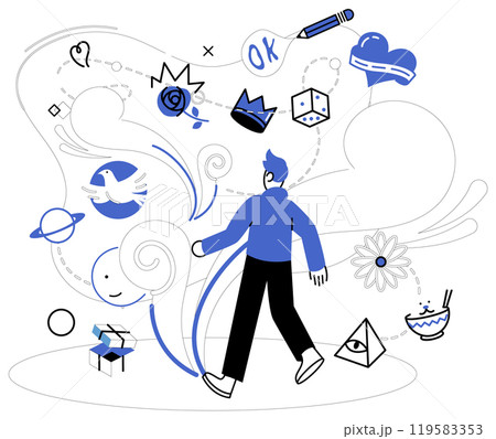 Business innovation vector illustration. Intelligence is compass guiding us through labyrinth business strategy Ambition is fuel propelling engine progress in realm business Breakthroughs Business innovation vector illustration. Intelligence is compass guiding us through labyrinth business strategy Ambition is fuel propelling engine progress in realm business Breakthroughs 119583353