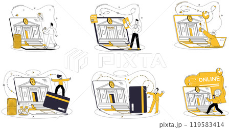 Online loan vector illustration. Online loans are electronic guardians ensuring security digital currency Conduct your financial symphony with precision digital maestro using online loans 119583414
