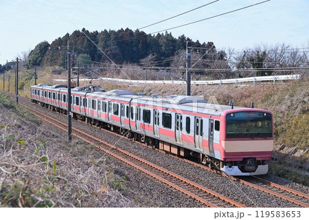 常磐線を走行するE531系赤電 常磐線を走行するE531系赤電 119583653