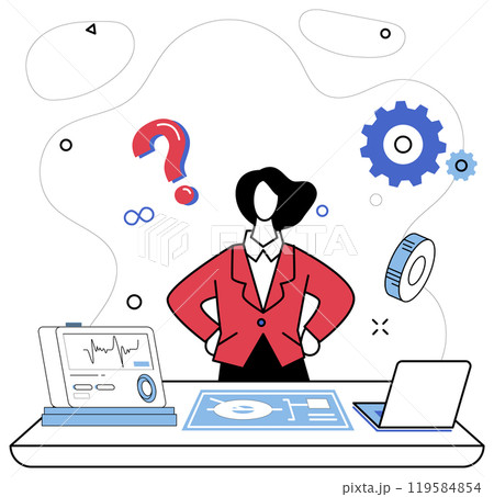 Thinking vector illustration. Brainstorming is laboratory where alchemy ideas transforms mundane into extraordinary Reflective intelligence is beacon in sea information, guiding ship thoughtful 119584854