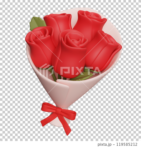 red rose posy 3D graphic 119585212