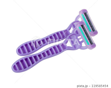 Lady razor for shaving isolated on the white background Lady razor for shaving isolated on the white background 119585454