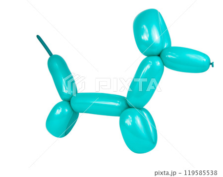 Party blue balloon dog isolated on the white background Party blue balloon dog isolated on the white background 119585538