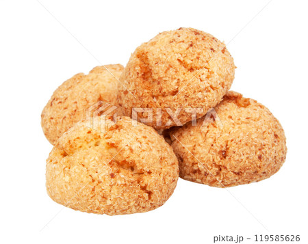 Coconut cookies organic isolated on the white background Coconut cookies organic isolated on the white background 119585626