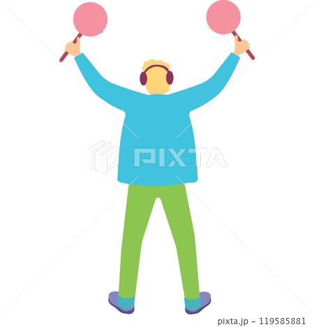 Man with signal sign vector icon isolated on white Man with signal sign vector icon isolated on white 119585881
