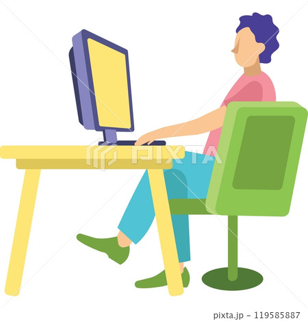Man consulting online vector flat icon isolated 119585887