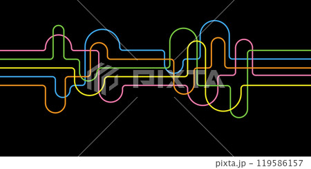 Colored lines with a changing direction. A design element for backgrounds, screensavers and creative ideas 119586157