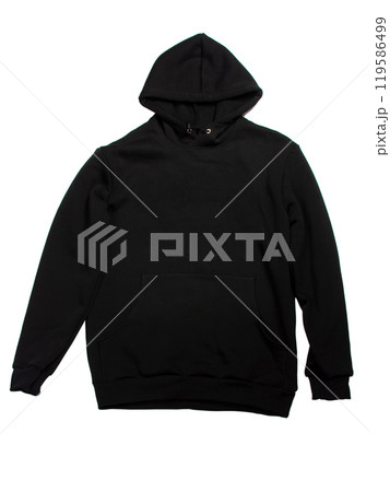 Black style hoodie isolated on the white 119586499