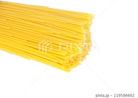 Pasta spaghetti dry isolated on the white 119586602