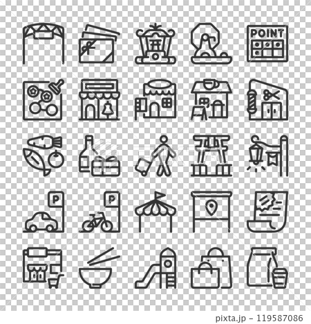 當地的購物街圖示集 當地的購物街圖示集 119587086