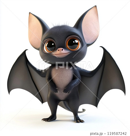 3D Cartoon Cute Funny Batのイラスト素材 [119587242] - PIXTA
