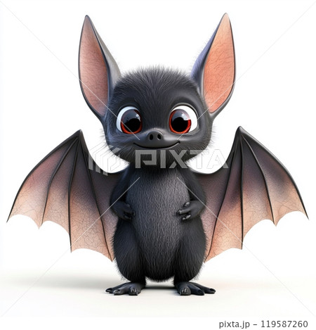 3D Cartoon Cute Funny Batのイラスト素材 [119587260] - PIXTA