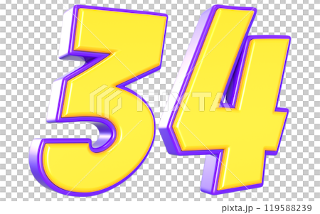 Number 3D Yellow And Purple Number 3D Yellow And Purple 119588239