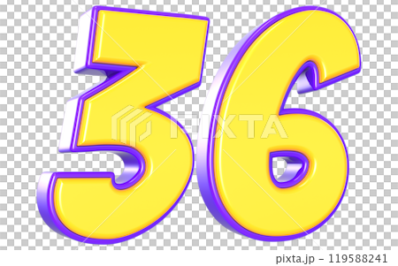 Number 3D Yellow And Purple Number 3D Yellow And Purple 119588241