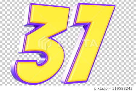 Number 3D Yellow And Purple Number 3D Yellow And Purple 119588242