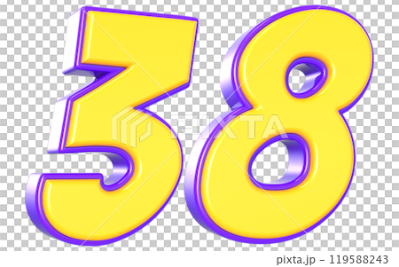 Number 3D Yellow And Purple Number 3D Yellow And Purple 119588243